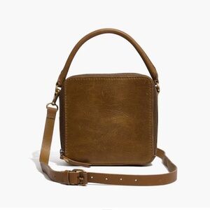 Madewell Square Satchel Leather Handbag in Savannah Moss